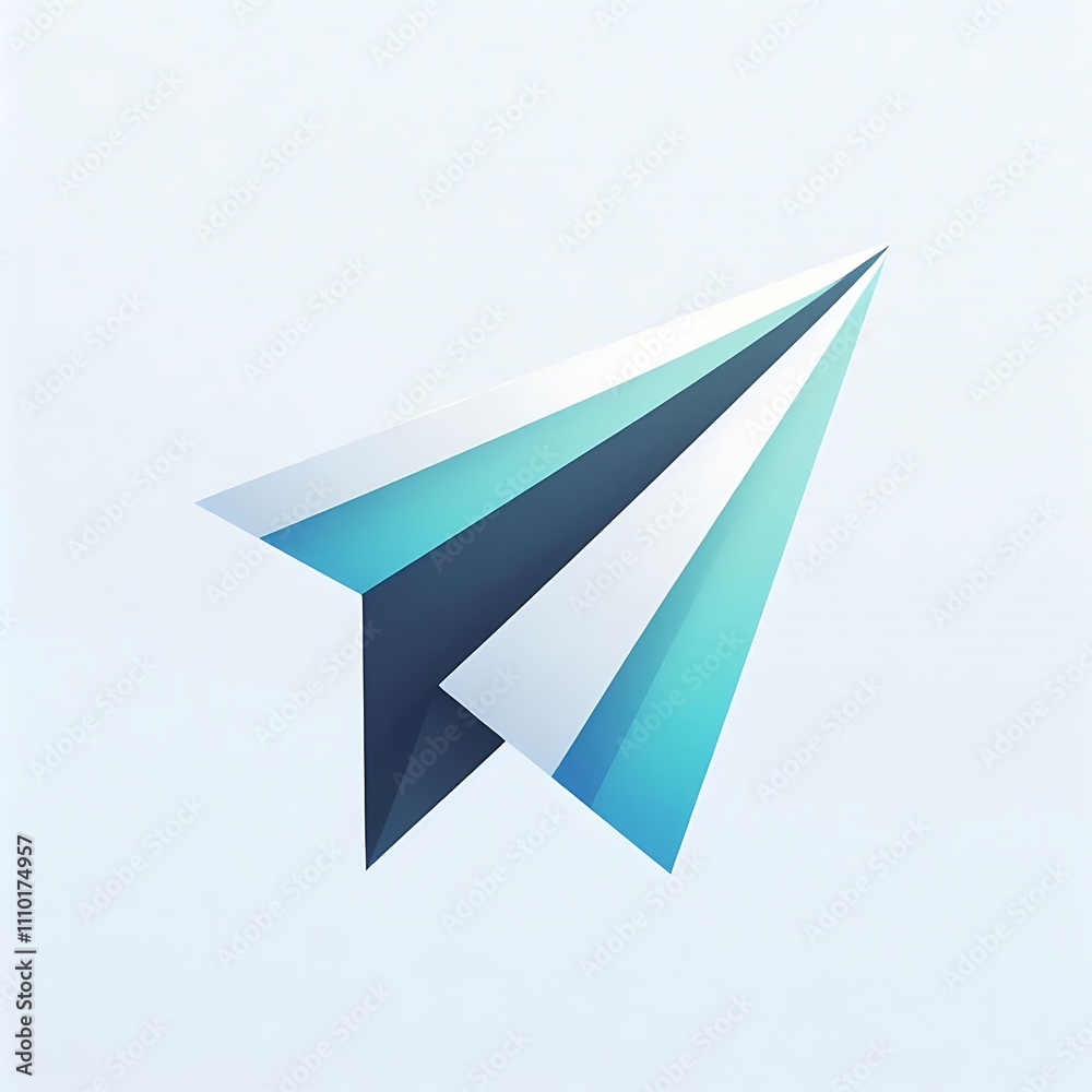 Abstract paper airplane design in blue tones. Abstract paper airplane design in blue tones.