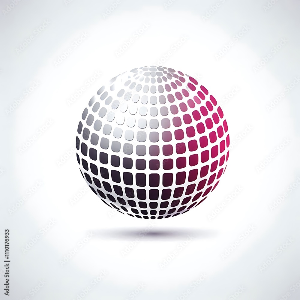Abstract disco ball design with gradient shading. Abstract disco ball design with gradient shading.