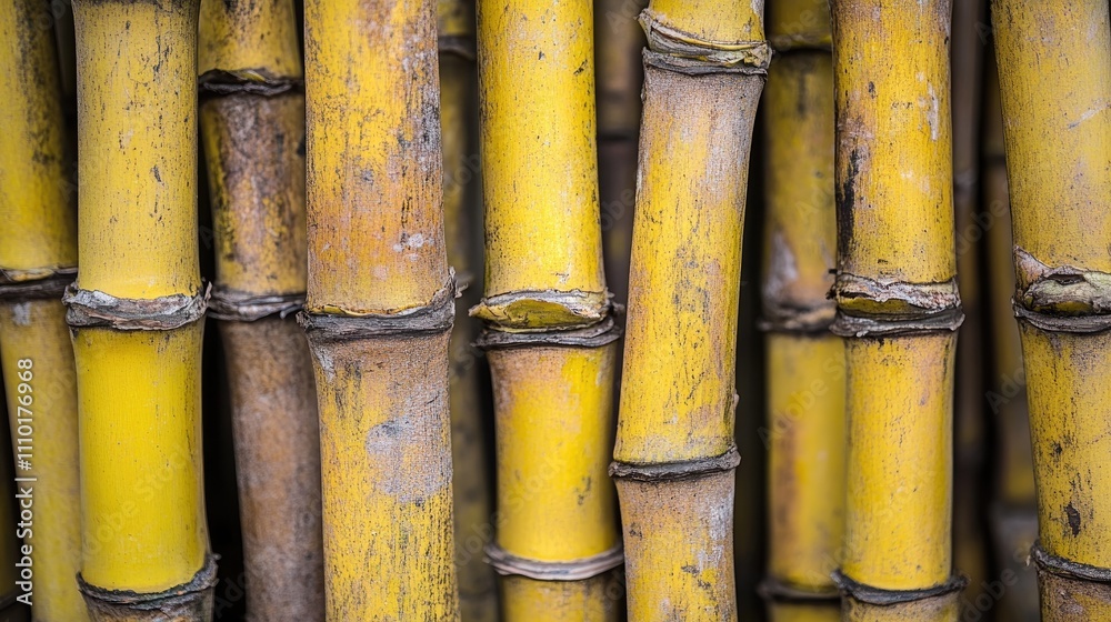 Textured yellow bamboo stalks creating a natural backdrop in a serene forest environment showcasing nature's beauty and tranquility. Textured yellow bamboo stalks creating a natural backdrop in a serene forest environment showcasing nature's beauty and tranquility.