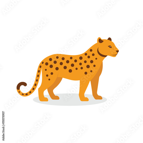  Jaguar animal isolated flat vector illustration on white background.