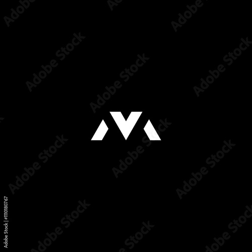 m v letter vector logo abstract 