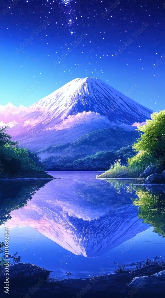 Obraz premium Serene Mountain Reflection