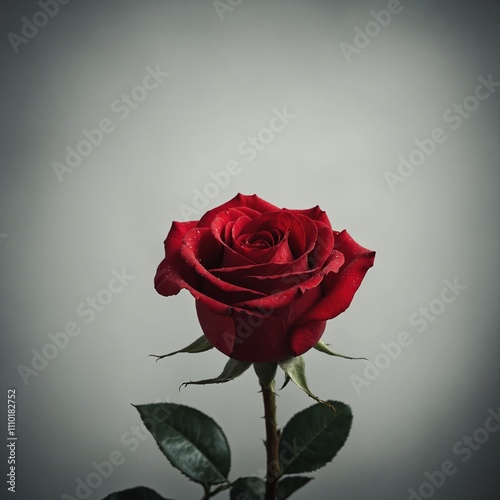 A red rose shaped like a heart, symbolizing passion. photo