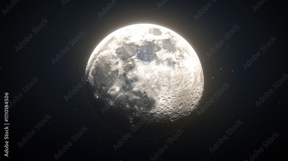 Fototapeta premium Half moon illuminated at twilight against a clear night sky showcasing detailed lunar surface features and a serene atmosphere