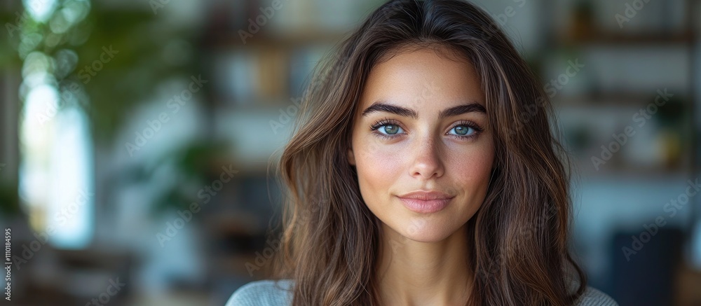 Fototapeta premium Female doctor providing online consultation with a friendly demeanor engaged in a virtual discussion about patient care and health tips.