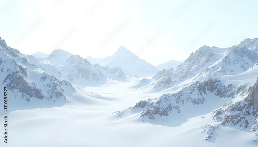 snow covered mountains in winter