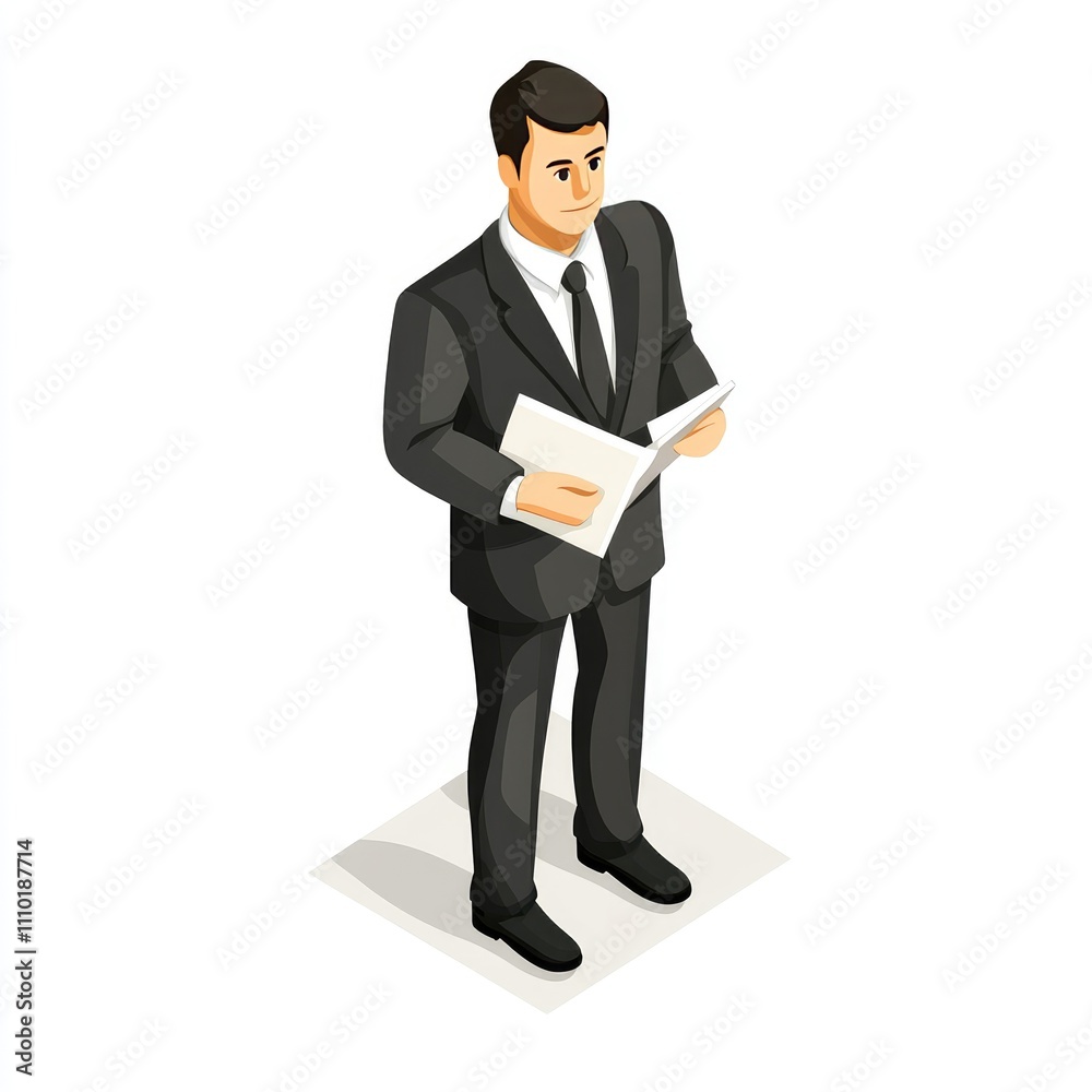Businessman reviewing documents. Businessman reviewing documents.