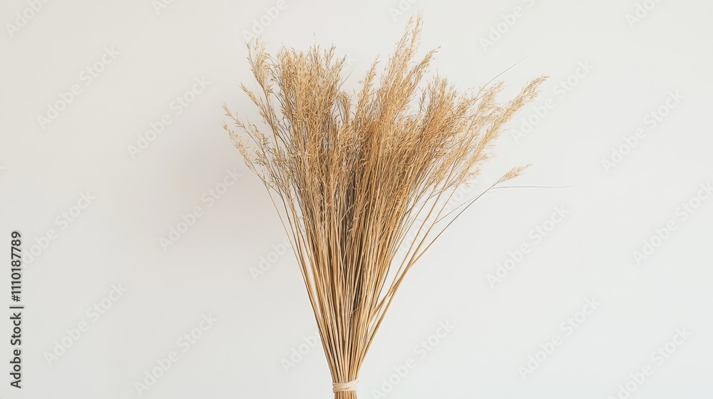 Fototapeta premium A broomstick with a long handle and a straw handle