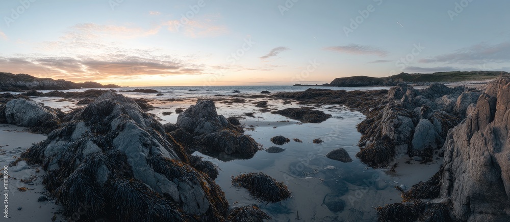 Fireworks illuminating the night sky over a tranquil coastal landscape with rocks and serene waters Fireworks illuminating the night sky over a tranquil coastal landscape with rocks and serene waters