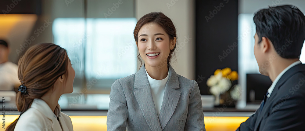 Business meeting in a modern office with engaged professionals discussing ideas Business meeting in a modern office with engaged professionals discussing ideas