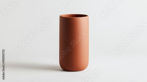 Brown vase on white surface