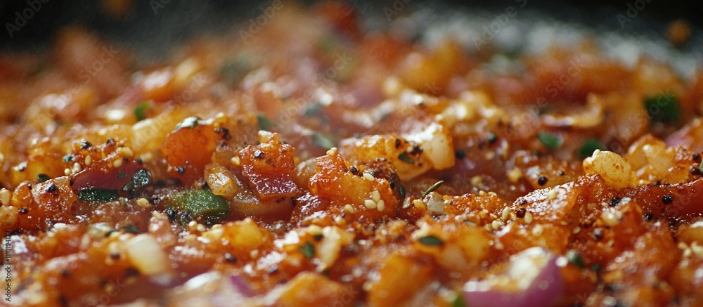 Savory fried onion and pepper sauce with spices featuring white vinegar, cumin, and garlic perfect for enhancing various dishes. Savory fried onion and pepper sauce with spices featuring white vinegar, cumin, and garlic perfect for enhancing various dishes.