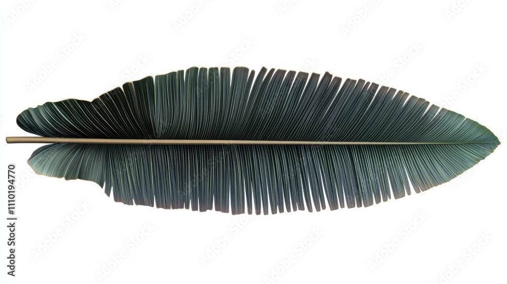 Coconut palm tree leaf lush green isolated on white background suitable for tropical themes and nature-inspired designs Coconut palm tree leaf lush green isolated on white background suitable for tropical themes and nature-inspired designs