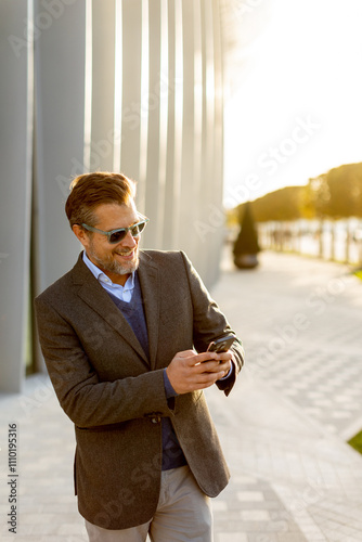 Confident businessman enjoy...