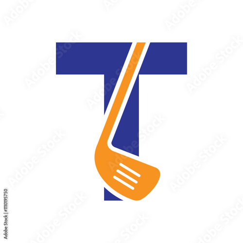 Letter T Hockey Logo. Field Hockey Logo Concept With Hockey Stick Symbol