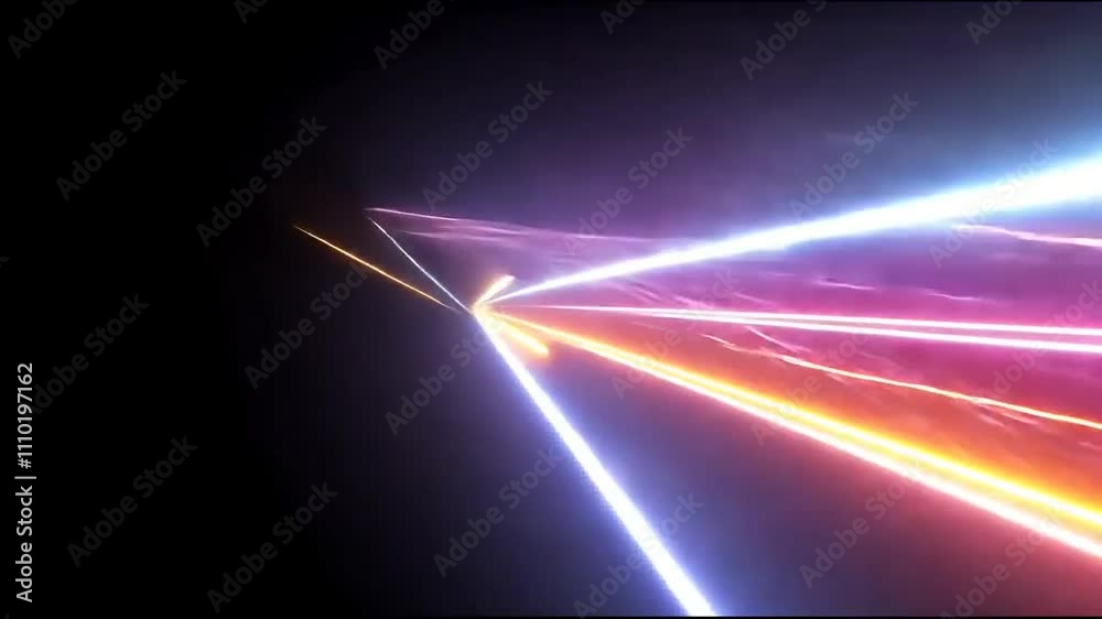 Glitchy neon transitions with flickering artifacts and RGB split effects