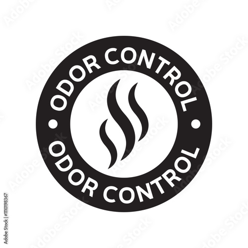 Odor control icon with odor symbol inside crossed circle for smell prevention 