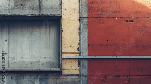 Measuring construction angles with precision using a ruler against a textured concrete wall surface photo