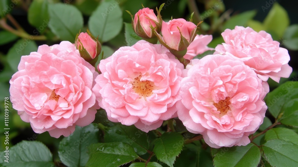 Delicate pink roses in bloom showcasing lush petals and vibrant greenery for floral design and nature-themed backgrounds. Delicate pink roses in bloom showcasing lush petals and vibrant greenery for floral design and nature-themed backgrounds.