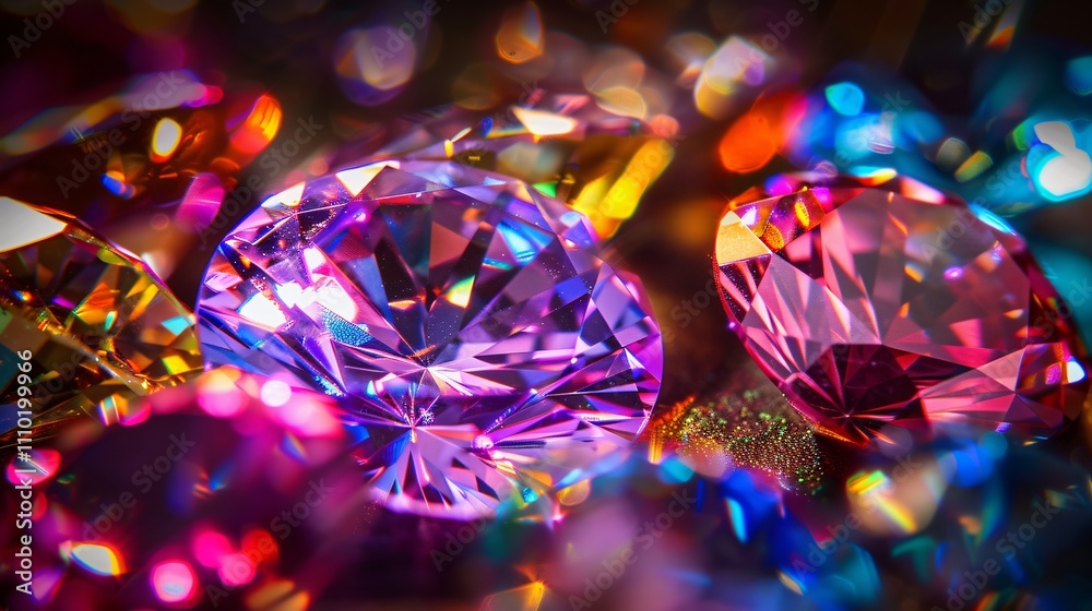Vibrant Colorful Diamond with Blurred Background Vibrant Colorful Diamond with Blurred Background
