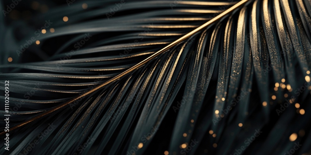 Obraz premium Palm Leaf with Water Droplets