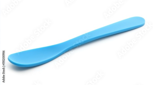 Blue plastic shoehorn isolated on a clean white background ideal for footwear assistance and daily use products images