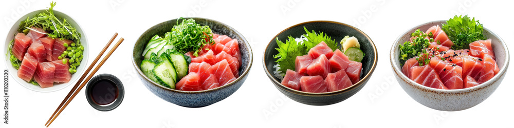 Tuna sashimi isolated on a white background. Mix Collection PNG. Tuna sashimi isolated on a white background. Mix Collection PNG.
