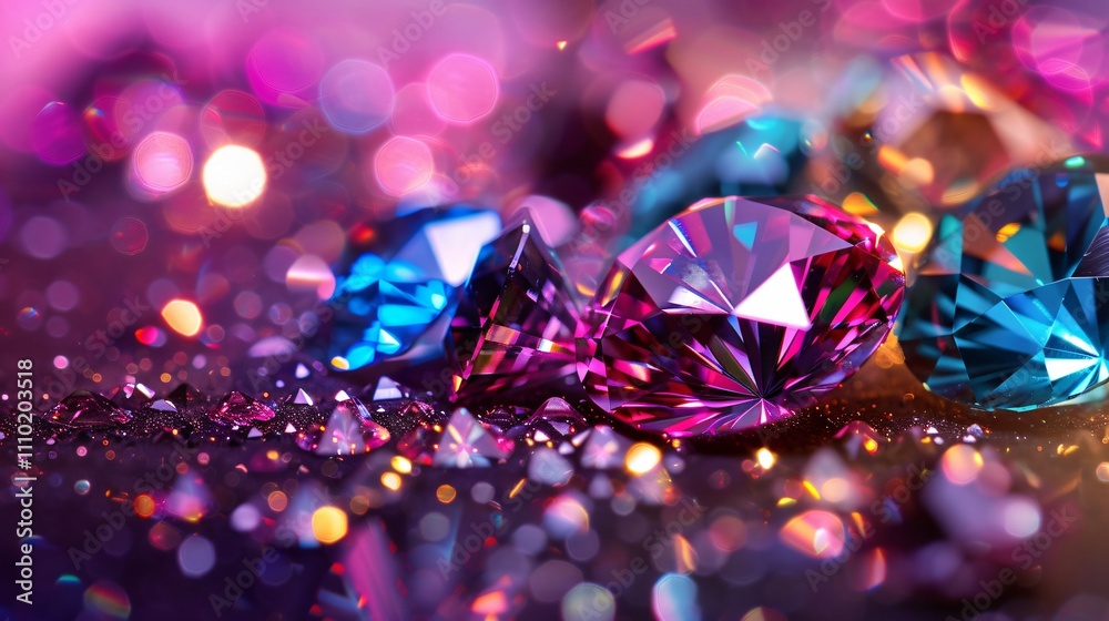 Vibrant Colorful Diamond with Blurred Background Vibrant Colorful Diamond with Blurred Background