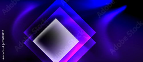 Dark neon colors with glass square shapes