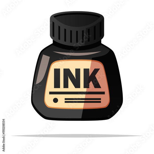Ink bottle vector isolated illustration