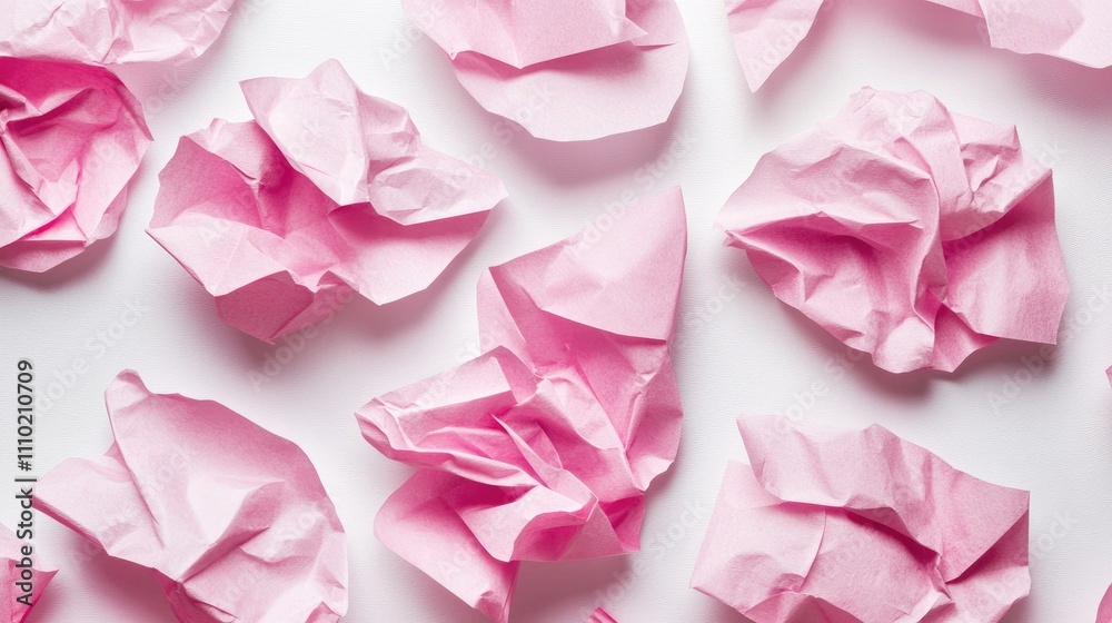Crumpled sweet pink tissue paper texture and pattern for creative design and craft projects Crumpled sweet pink tissue paper texture and pattern for creative design and craft projects