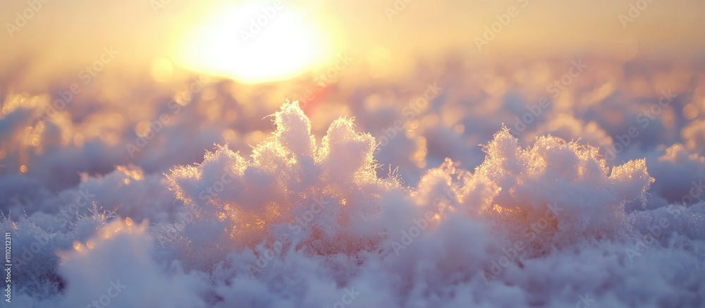Serene sunrise illuminating a snow-covered beach with soft pastel hues in the sky and glistening frost on the sand. Serene sunrise illuminating a snow-covered beach with soft pastel hues in the sky and glistening frost on the sand.