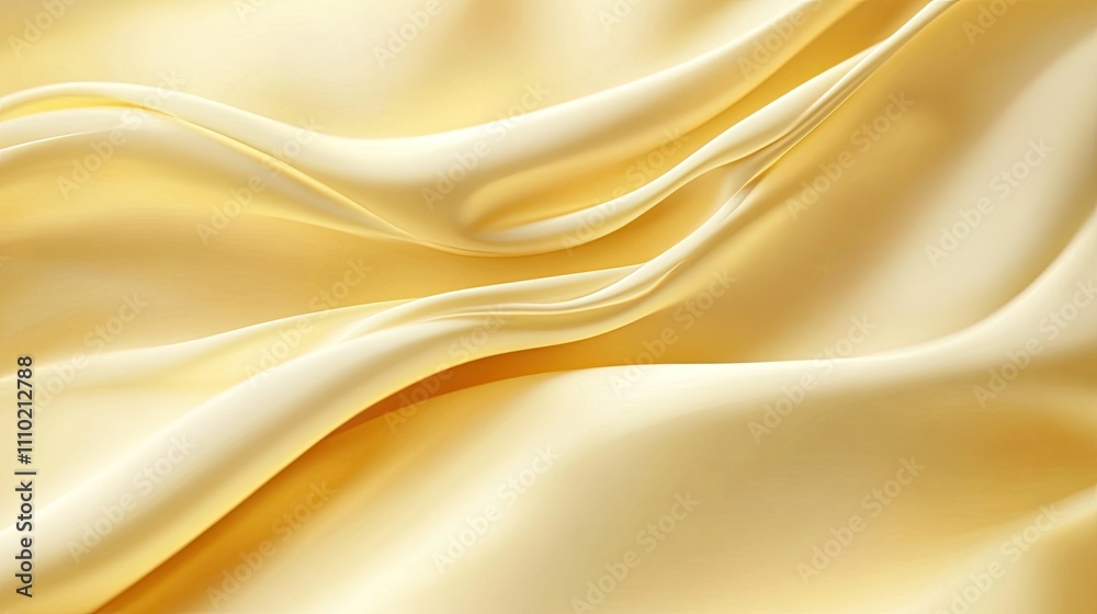 Fototapeta premium Soft Yellow Silk Fabric Texture with Elegant Flow and Drapery