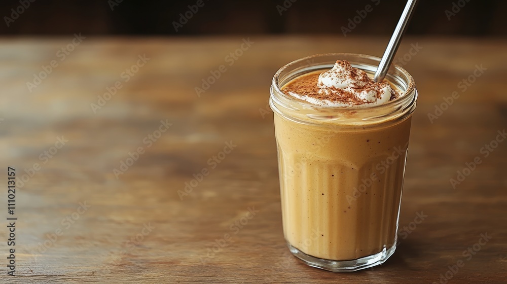 Creamy Coffee Beverage with Whipped Topping and Cinnamon Sprinkle Creamy Coffee Beverage with Whipped Topping and Cinnamon Sprinkle