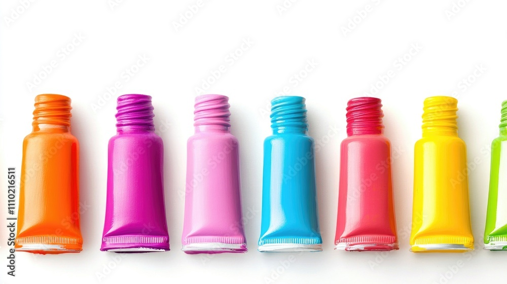 set of vibrant paint tubes in various colors arranged on a clean white background for artistic and creative design concepts set of vibrant paint tubes in various colors arranged on a clean white background for artistic and creative design concepts
