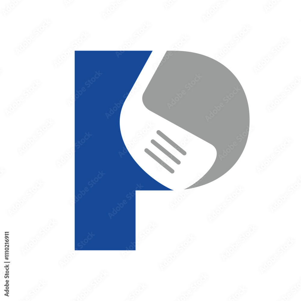 Letter P Hockey Logo. Field Hockey Logo Concept With Hockey Stick Symbol Letter P Hockey Logo. Field Hockey Logo Concept With Hockey Stick Symbol