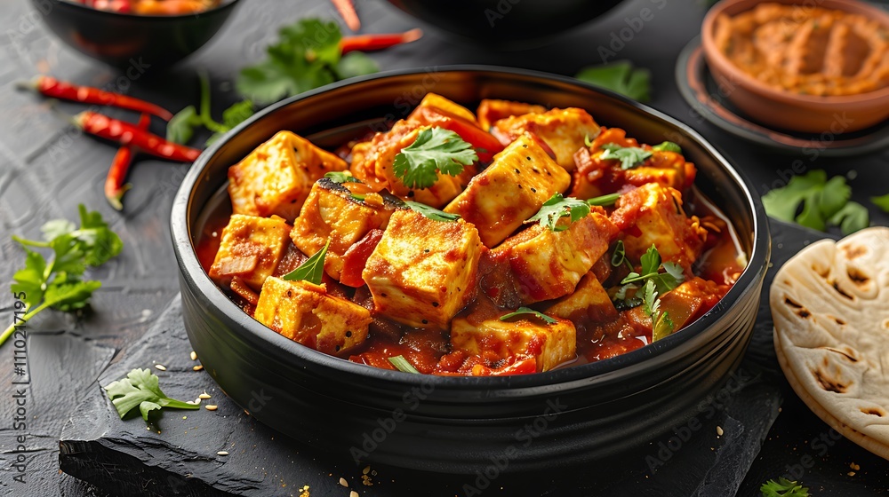Tofu salad with tomatoes and peppers in bowl Tofu salad with tomatoes and peppers in bowl