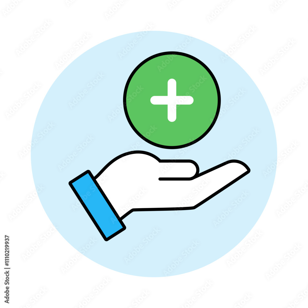 Increased Benefits – Hand with Plus Sign Representing Added Value Increased Benefits – Hand with Plus Sign Representing Added Value