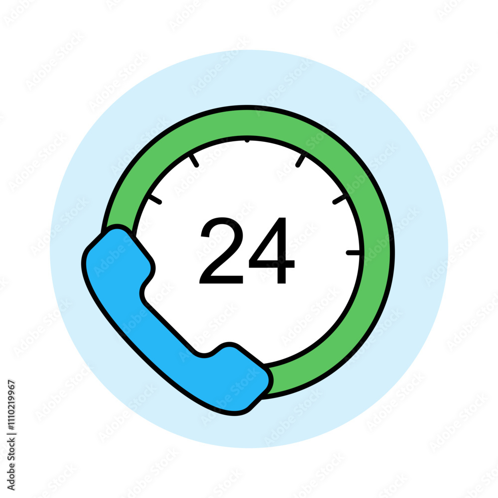 24/7 Customer Support – Headset with Clock Representing Around-the-Clock Assistance 24/7 Customer Support – Headset with Clock Representing Around-the-Clock Assistance