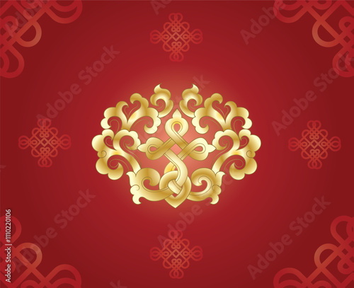 Buryad Mongolian ornament vector wallpaper	
