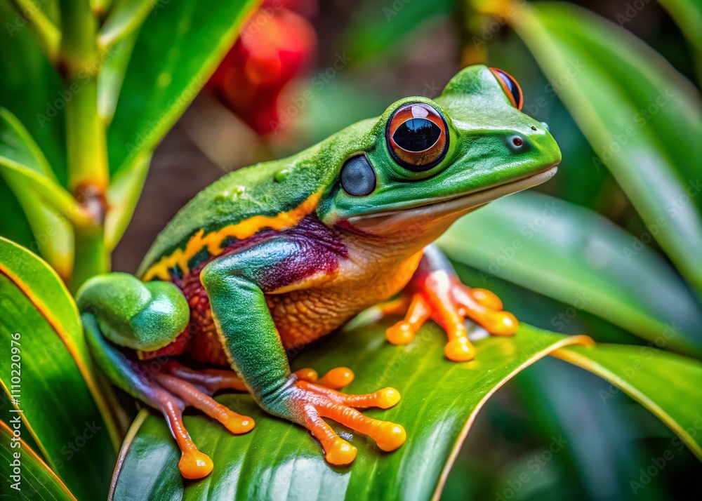Candid Capture of the Endangered Australian Lacelid Litoria Dayi in Cairns, Queensland, Showcasing its Unique Overhead Full Body Features in a Natural Habitat Setting Candid Capture of the Endangered Australian Lacelid Litoria Dayi in Cairns, Queensland, Showcasing its Unique Overhead Full Body Features in a Natural Habitat Setting
