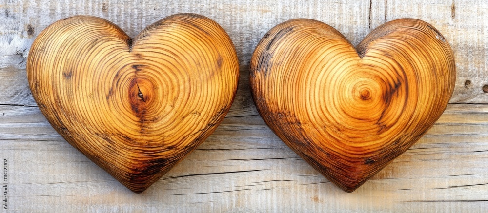 Wooden heart decorations on rustic wood background, symbolizing love and warmth with natural textures and tones for home decor or gifts. Wooden heart decorations on rustic wood background, symbolizing love and warmth with natural textures and tones for home decor or gifts.