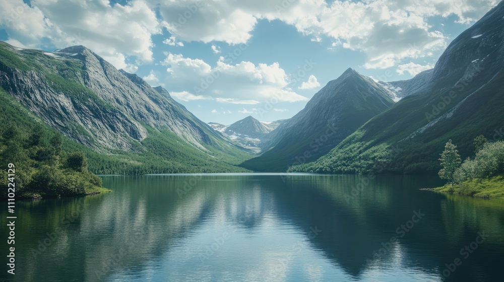 Mountain lake in summertime Mountain lake in summertime