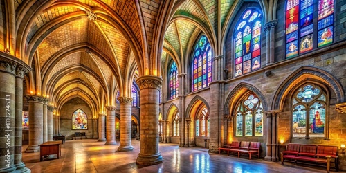 Captivating Architectural View of Saint Pierre Nave Gallery Emphasizing Light and Shadows with a Stunning Rule of Thirds Composition