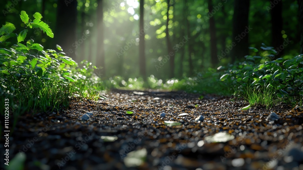 A forest path with a lot of green plants and trees A forest path with a lot of green plants and trees