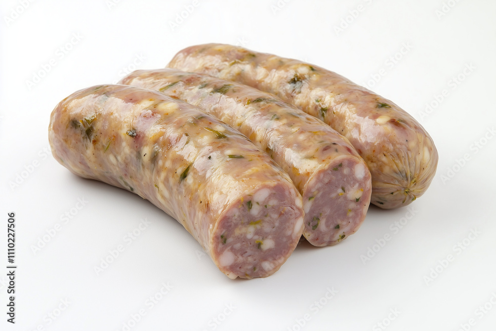 Fresh make sausage isolated on white background, Selective focus raw sausage on white. Fresh make sausage isolated on white background, Selective focus raw sausage on white.