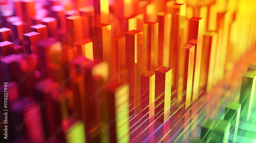 Business analytics infographic with colorful, overlapping bar graphs demonstrating comparative growth between competitors. Business analytics infographic with colorful, overlapping bar graphs demonstrating comparative growth between competitors.