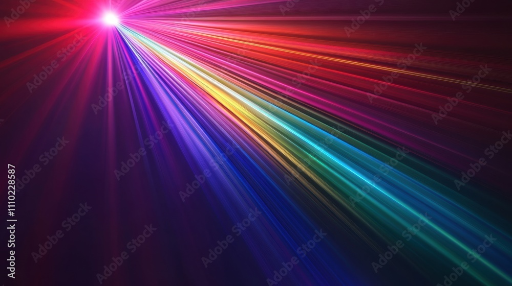 An abstract image of multi-colored light rays converging to form a unified, radiant spectrum on a clean backdrop An abstract image of multi-colored light rays converging to form a unified, radiant spectrum on a clean backdrop