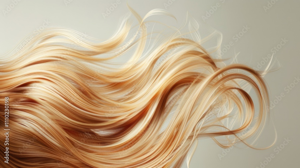 Flowing Golden Hair Texture on Beige Background Flowing Golden Hair Texture on Beige Background