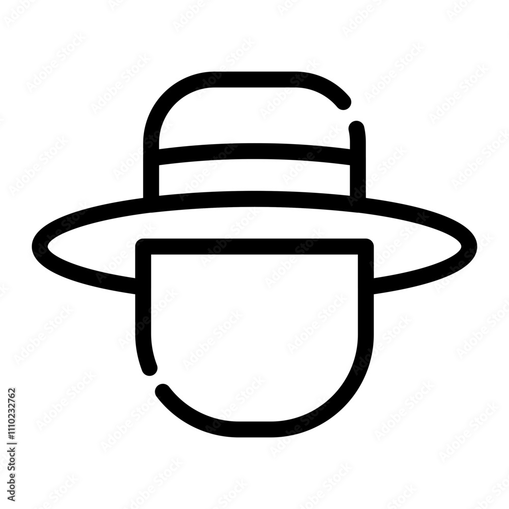straw hat cutline icon straw hat cutline icon